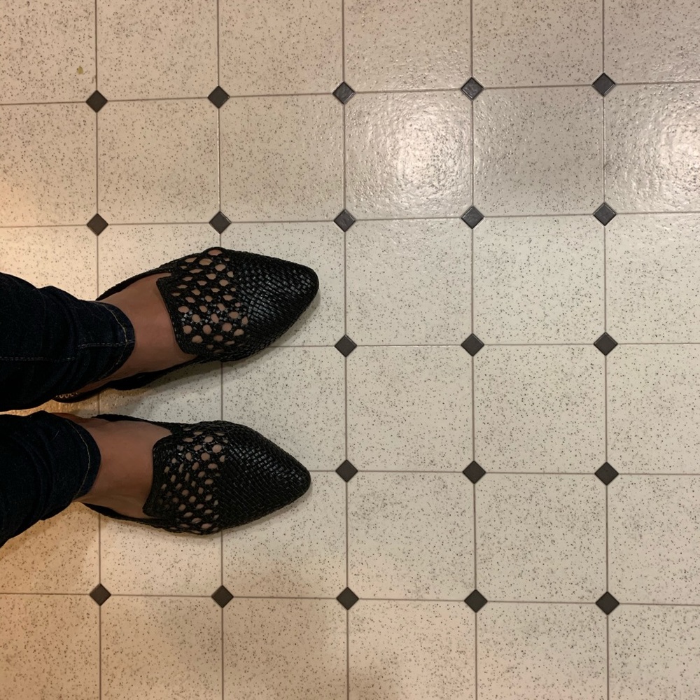 San Edelman Woven Mules - Black